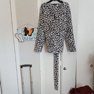 The Limited Black and White Leopard Print Blazer